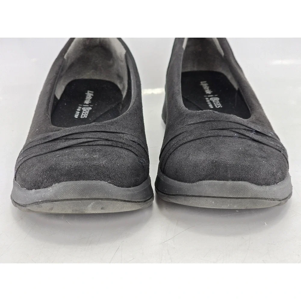 LifeStride Bzees Air Step Shoes Womens 9.5M Black Wedge Slip On -Excellent